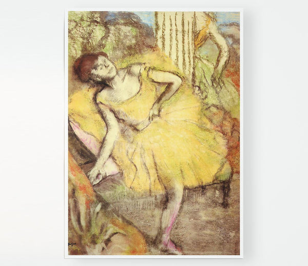Degas Sitting Dancer With The Right Leg Up Print Poster Wall Art