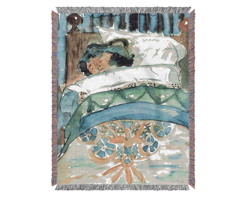 Walter Gramatte Sleeping Girl 2 Woven Blanket