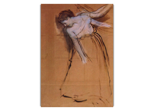 Stehend mit ausgestreckten, zur Seite gebeugten Armen von Degas