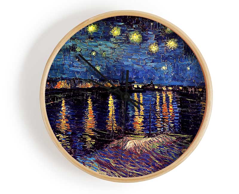 Van Gogh Starry Night Over The Rhone 2 Clock - Wallart-Direct UK