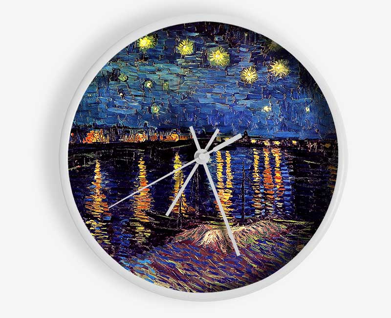 Van Gogh Starry Night Over The Rhone 2 Clock - Wallart-Direct UK