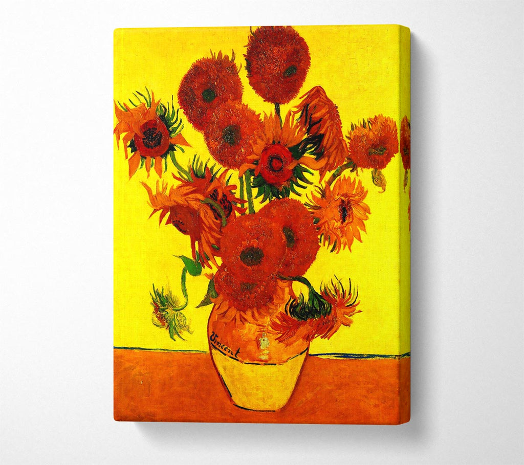 Picture of Van Gogh Still Life Vase With Fifteen Sunflowers 3 Canvas Print Wall Art