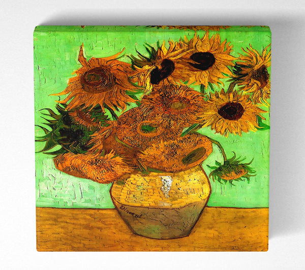 Picture of Van Gogh Still Life Vase With Twelve Sunflowers 2 Square Canvas Wall Art