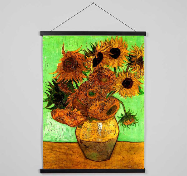 Van Gogh Still Life Vase With Twelve Sunflowers 2 Hanging Poster - Wallart-Direct UK