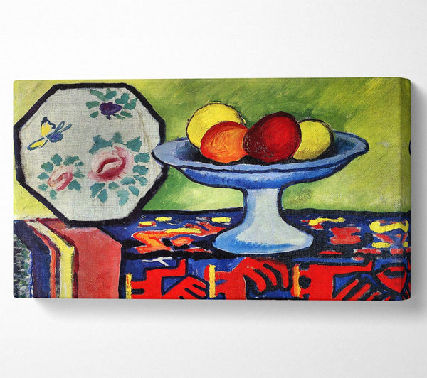 August Macke Stillleben mit Apfelschale und japanischem Fächer
