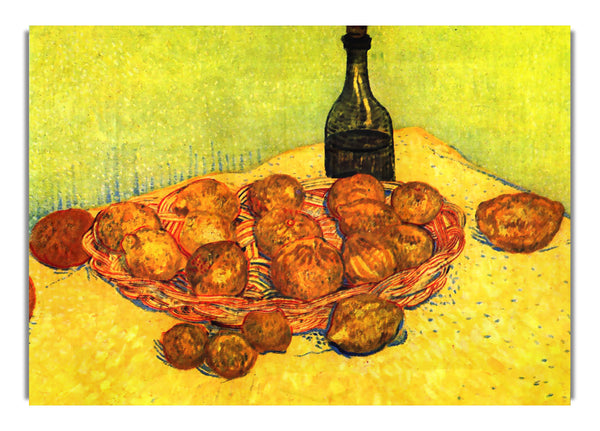 Stillleben mit Flasche, Zitronen und Orangen von Van Gogh