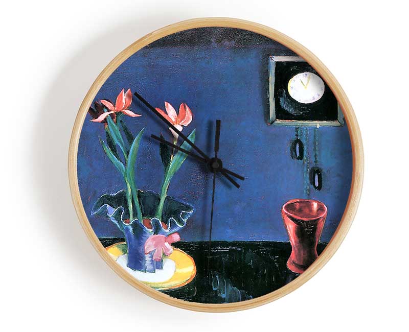 Walter Gramatte Still Life With Clock And Tulip Pot Clock - Wallart-Direct UK