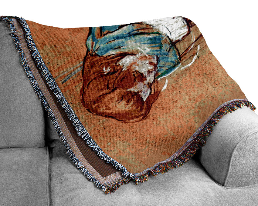 Toulouse Lautrec Stockings Woven Blanket