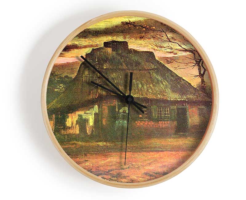 Van Gogh Straw Hut At Dusk Clock - Wallart-Direct UK