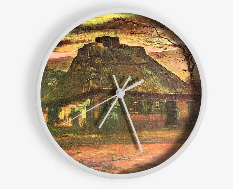 Van Gogh Straw Hut At Dusk Clock - Wallart-Direct UK