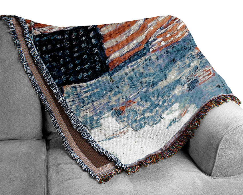 Hassam Street In The Rain Woven Blanket