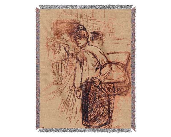 Toulouse Lautrec Study For The Washing Machine Woven Blanket