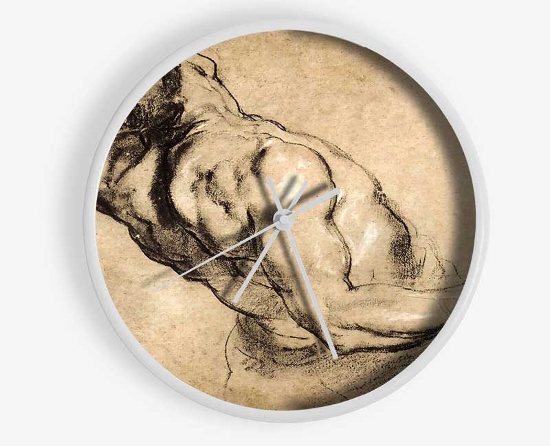 Rubens Study Of Mans Torso Clock - Wallart-Direct UK