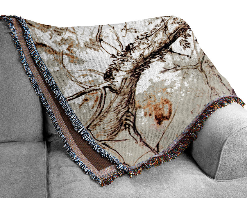 Rubens Study Of Tree Woven Blanket