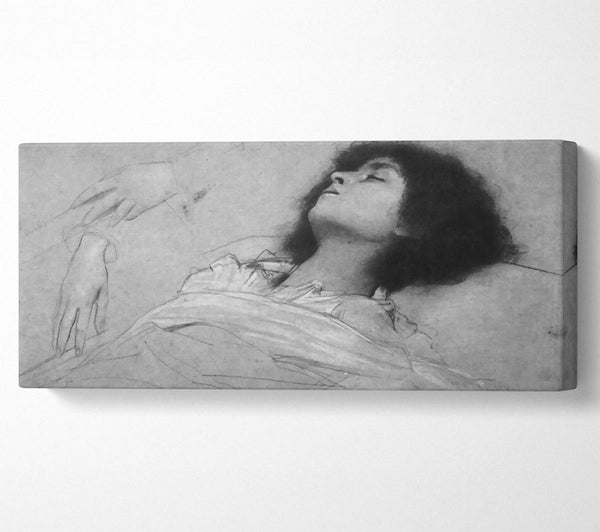 Klimt Studienblatt mit dem Oberkörper eines Mädchens und Skizzen