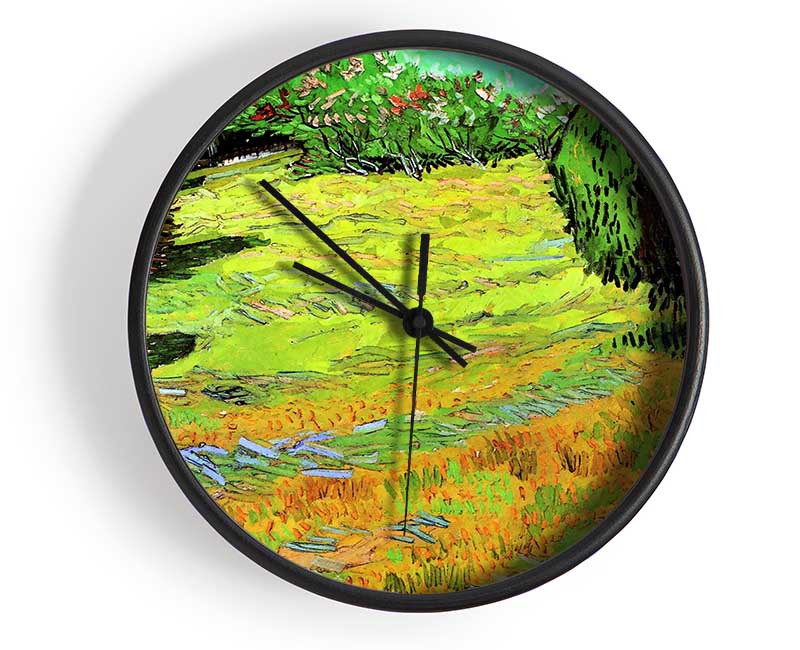 Van Gogh Sunny Lawn In A Public Park Clock - Wallart-Direct UK