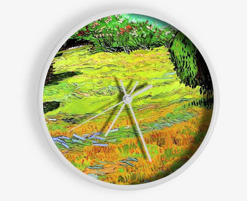 Van Gogh Sunny Lawn In A Public Park Clock - Wallart-Direct UK