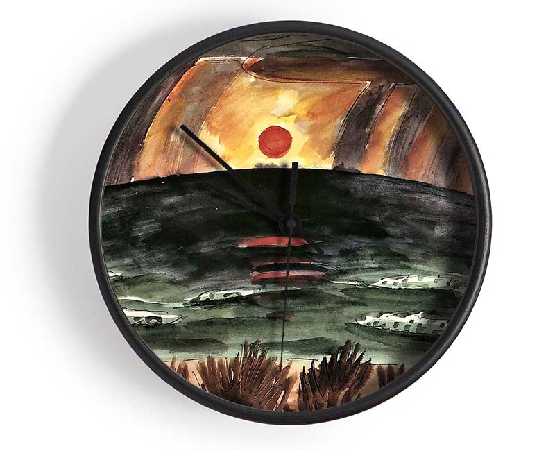Walter Gramatte Sunset Clock - Wallart-Direct UK