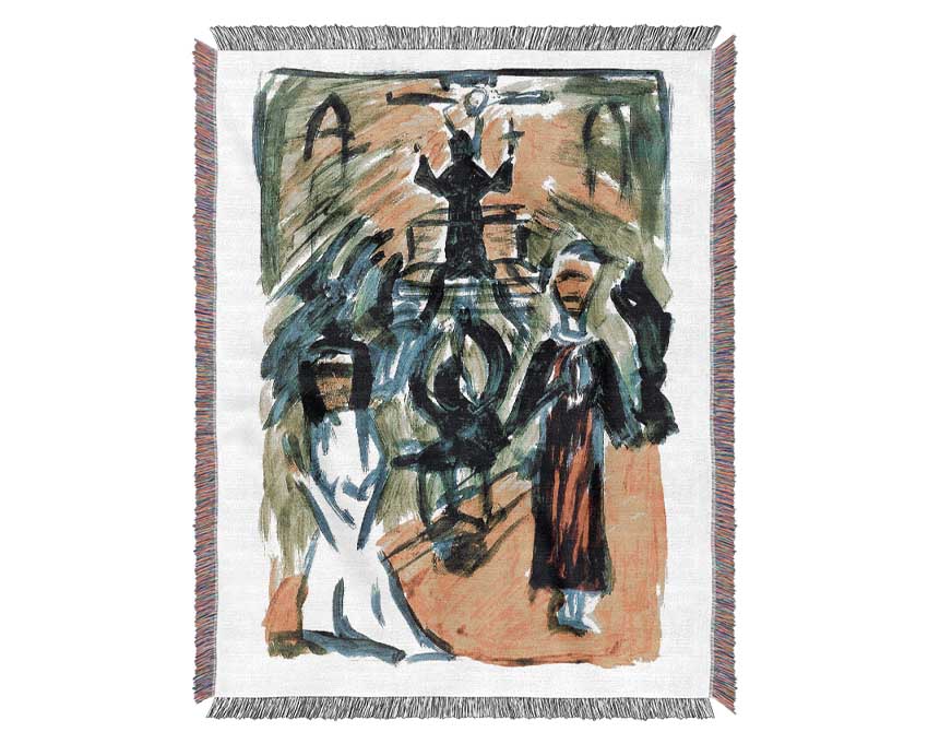 Walter Gramatte The Confession Woven Blanket