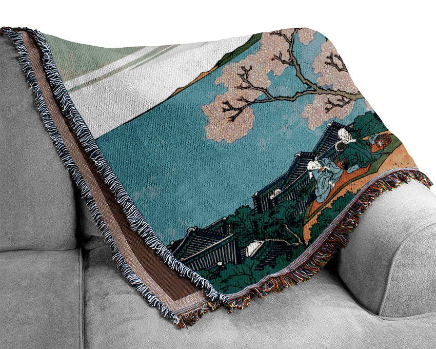 Hokusai The Fuji From Gotenyama Woven Blanket