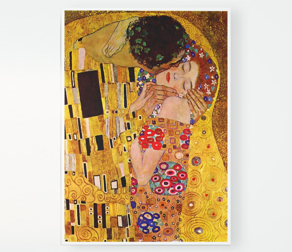 Klimt The Kiss Close Print Poster Wall Art