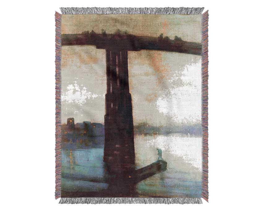 Whistler The Old Battersea Bridge Woven Blanket