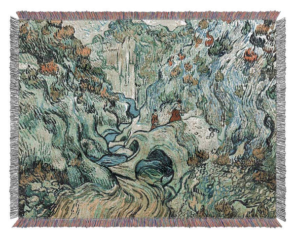 Van Gogh The Ravine Woven Blanket