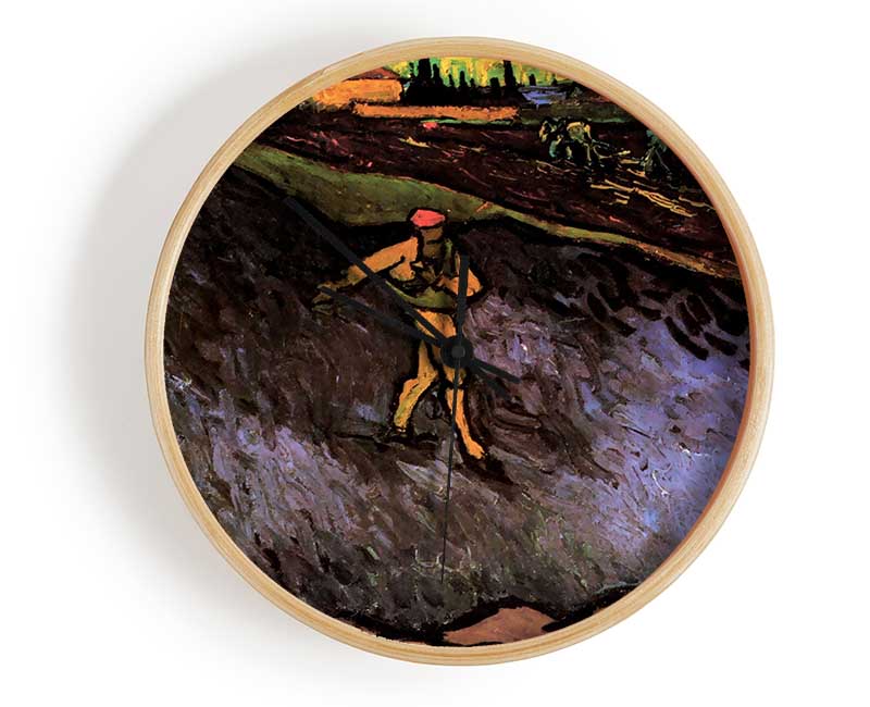 Van Gogh The Sower With The Outskirts Of Arles In The Background Clock - Wallart-Direct UK