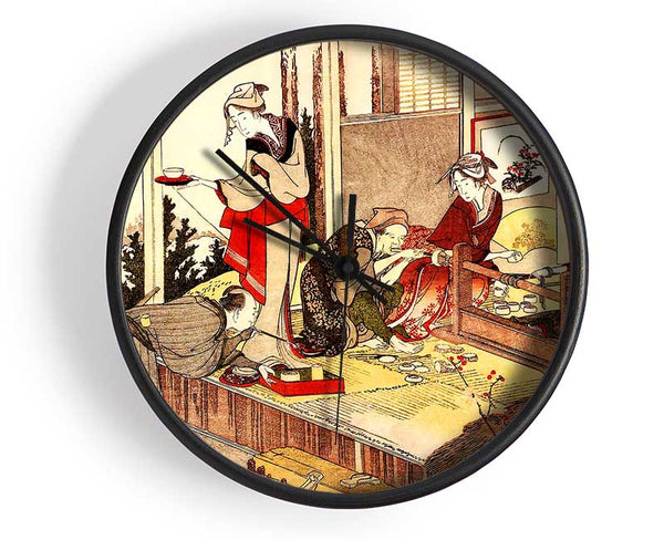 Hokusai The Studio Of Netsuke Clock - Wallart-Direct UK