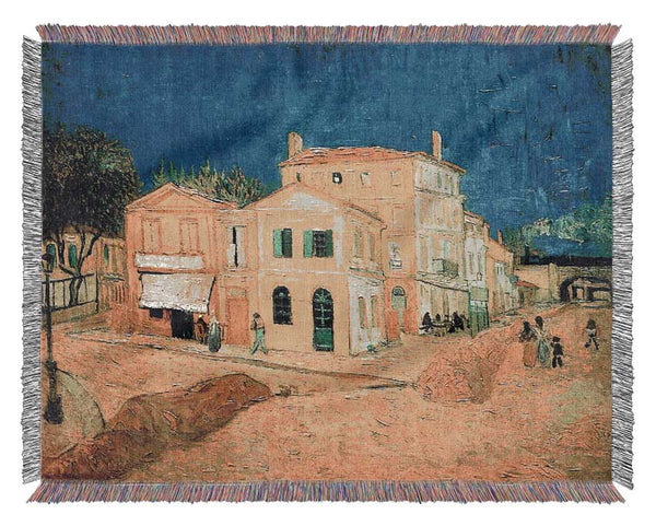 Van Gogh The Yellow House Vincents House Woven Blanket