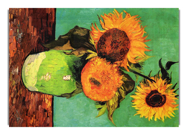 Three Sunflowers In A Vase By Van Gogh