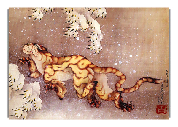 Tiger In The Snow By Hokusai