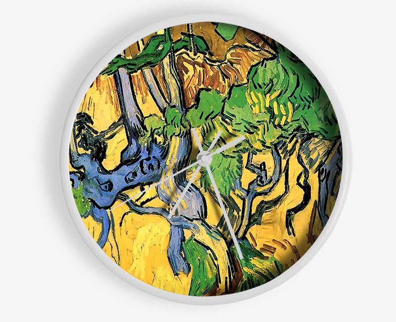 Van Gogh Tree Roots And Trunks Clock - Wallart-Direct UK