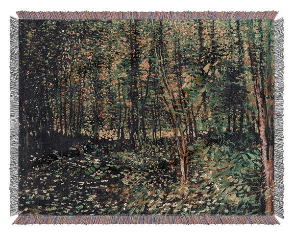 Van Gogh Trees And Undergrowth [2] Woven Blanket