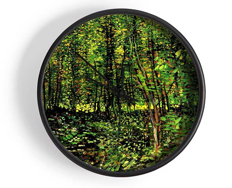 Van Gogh Trees And Undergrowth [2] Clock - Wallart-Direct UK