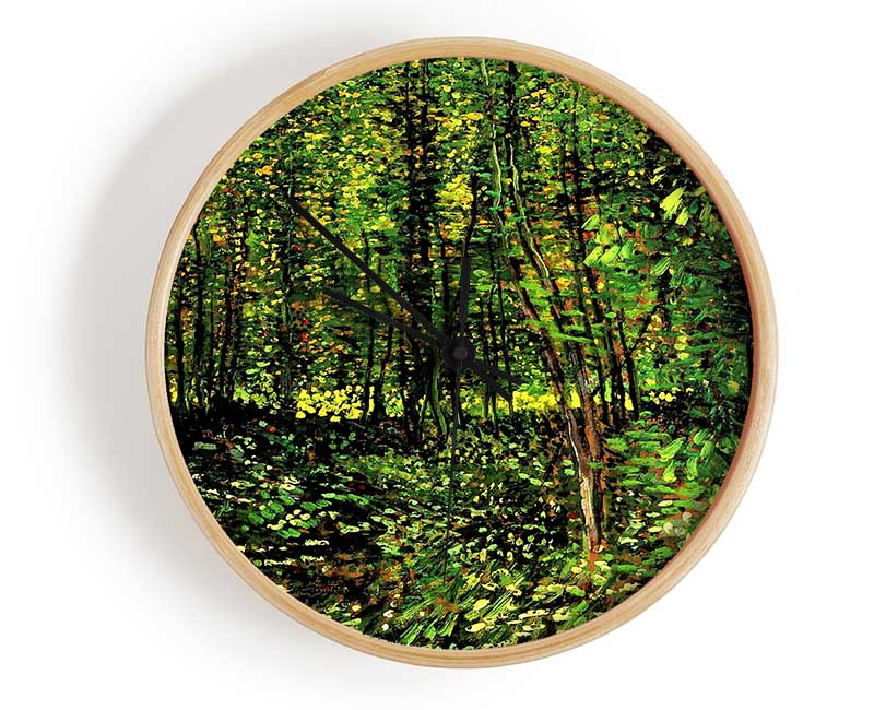 Van Gogh Trees And Undergrowth [2] Clock - Wallart-Direct UK