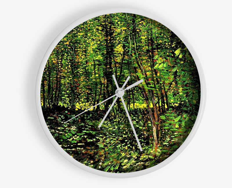 Van Gogh Trees And Undergrowth [2] Clock - Wallart-Direct UK