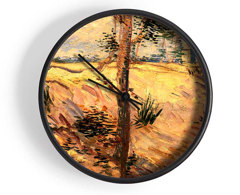 Van Gogh Trees In A Field On A Sunny Day Clock - Wallart-Direct UK