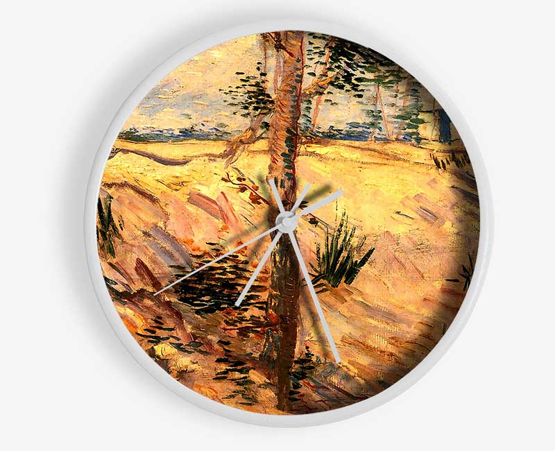 Van Gogh Trees In A Field On A Sunny Day Clock - Wallart-Direct UK