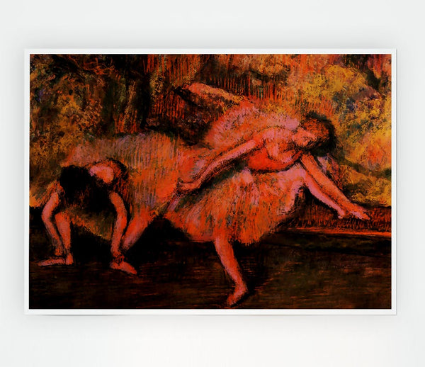 Degas Two Dancers On A Bank Print Poster Wall Art