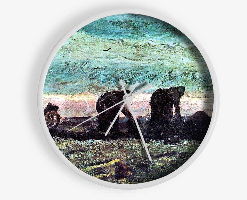 Van Gogh Two Farmers Clock - Wallart-Direct UK