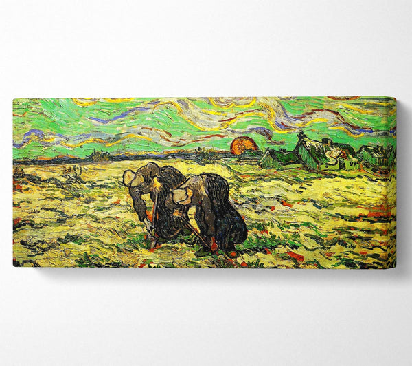 Van Gogh Two Peasant Women Digging In Field With Snow