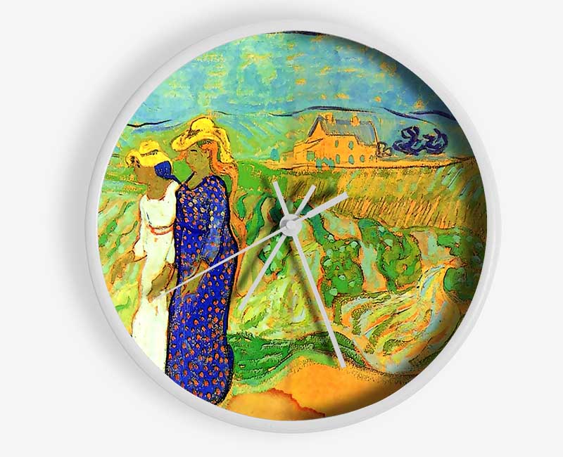 Van Gogh Two Women Crossing The Fields Clock - Wallart-Direct UK