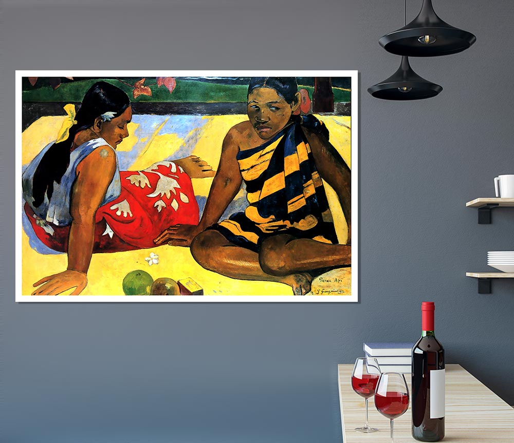 Gauguin Two Women From Tahiti Print Poster Wall Art