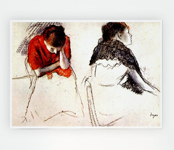 Degas Two Women Seated Print Poster Wall Art