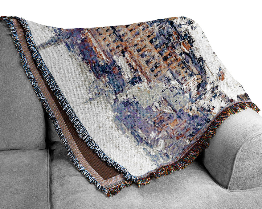 Hassam Union Square In Spring Woven Blanket