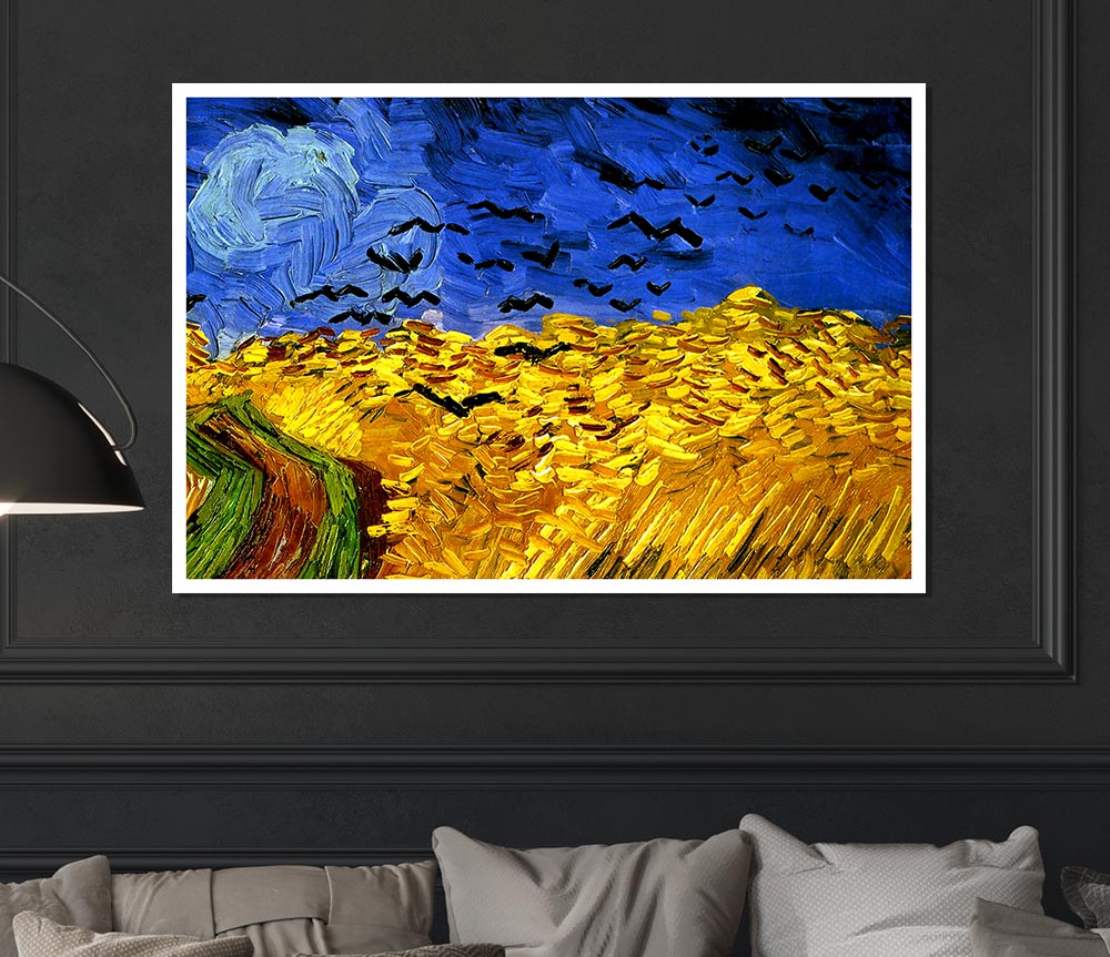 Van Gogh Wheat Field With Crows 02 Print Poster Wall Art