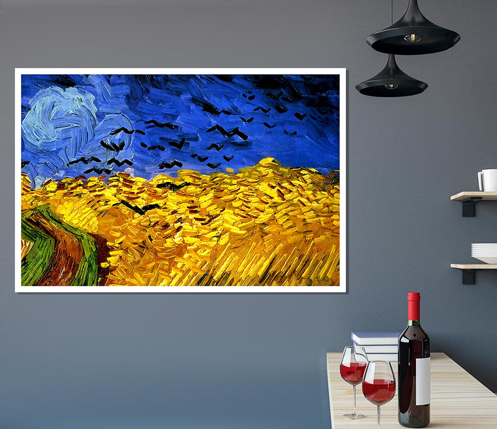 Van Gogh Wheat Field With Crows 02 Print Poster Wall Art
