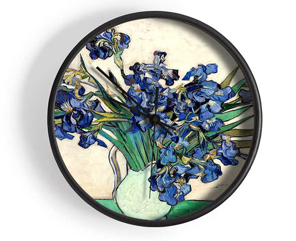 Van Gogh Irises In A Vase Clock - Wallart-Direct UK