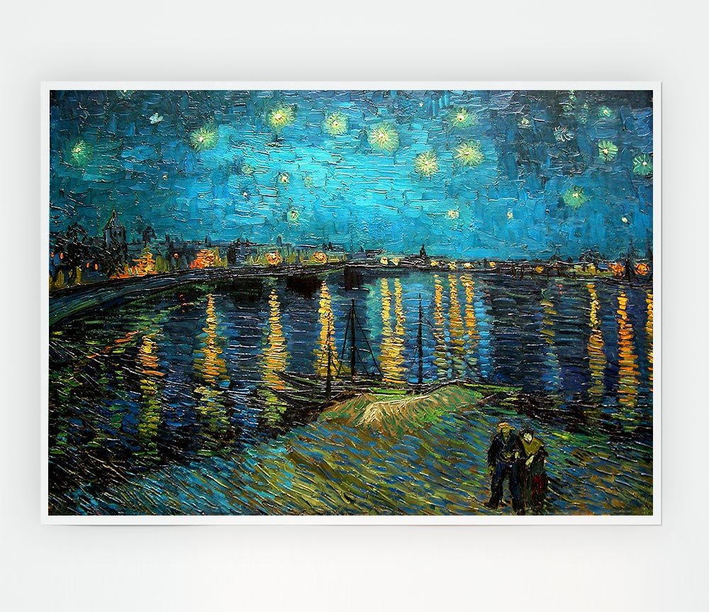 Van Gogh Starry Night Over The Rhone Print Poster Wall Art